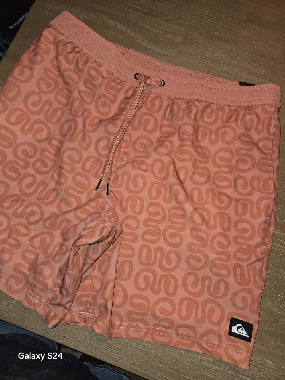 Quiksilver Men's Coral Orange Swim Board Shorts Mens L